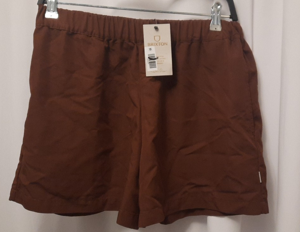 Brixton Nwt Polanco Short Wmn M Brwn Msrp 41.30 elastic waist